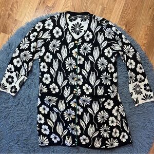 Gudrun Sjoden Black and White Floral Cardigan